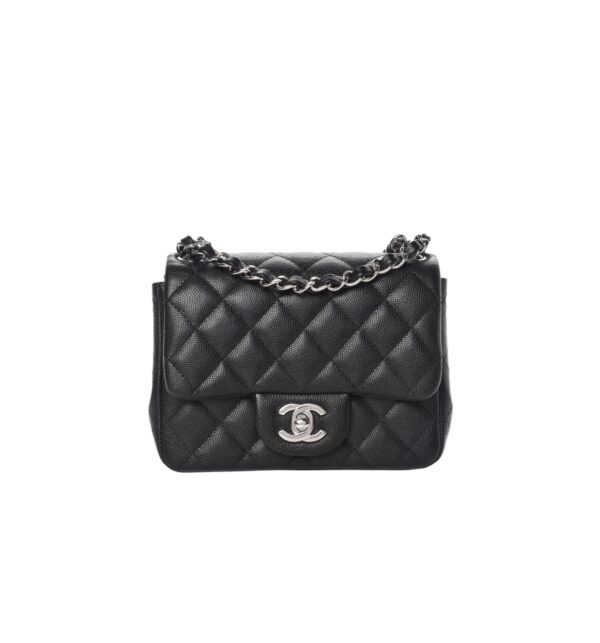 샤넬[chanel/팬더샵]*정품가죽* 클래식 쁘띠삭 플랩백(블랙/은장/캐비어)
