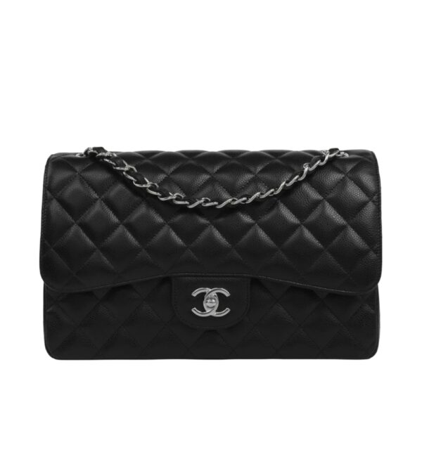 샤넬[chanel/팬더샵]*정품가죽* 클래식 플랩백 라지(블랙/은장/캐비어)