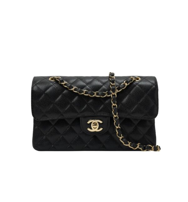 샤넬[chanel/팬더샵]*정품가죽* 클래식 플랩백 스몰(블랙/금장/캐비어)