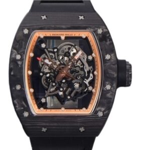 리차드밀 RM055 42.7mm Carbon Fiber Black Rubber Strap Skeletonized Rose Gold Dial[ZF]