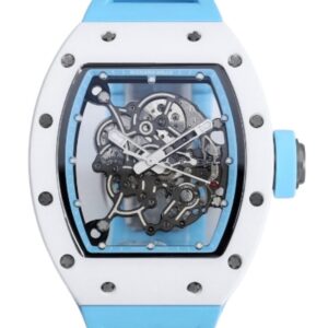 리차드밀 RM055 43mm White Ceramic Light Blue Rubber Strap Light Blue Skeletonized Dial[BBR]