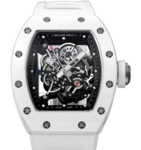 리차드밀 RM055 43mm White Ceramic White Rubber Strap Black Skeletonized Dial[BBR]