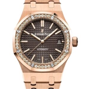 오데마피게 로얄오크 Lady 33mm Diamond Bezel Full Rose Gold Brown Dial[ZF]