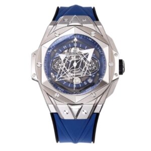 위블로 빅뱅 Sang Bleu 418.NX.2001.RX.MXM20 45mm Titanium Blue Rubber Strap Skeletonized Blue Dial[HB]