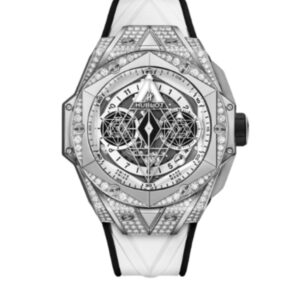 위블로 빅뱅 Sang Bleu 418.NX.2001.RX.1604.MXM20 45mm Titanium&Diamond White Rubber Strap Skeletonized White Dial[HB]