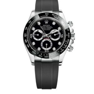 롤렉스 데이토나 40mm 116519LN White Gold Rubber Strap Diamond Mope Black Dial[CLEAN]