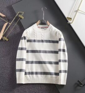 [국내배송]브루넬로 쿠치넬리 신상 스트라이프 케이블 양모라운드