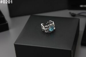 [국내배송]크롬하츠 블루스톤 플로랄 크로스 링 반지