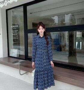 [국내배송]디올 수입 미스 DR 올오버 체인벨트 셔츠 드레스