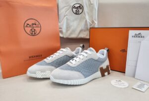[국내배송]에르메스 바운싱 스니커즈 (최상위버전) 그래픽 메쉬 스웨이드 고트스킨 & 블랑