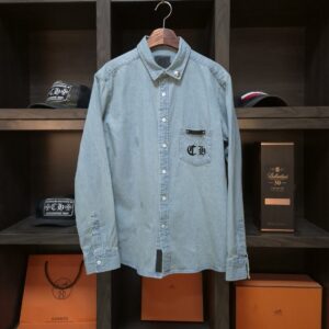 [국내배송]크롬하츠 카라 메탈스터드 워싱빈티지 청 셔츠