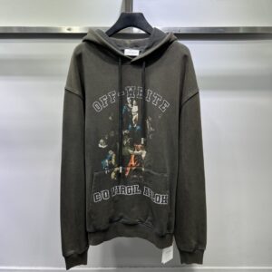 [국내배송]오프화이트 프린팅 워싱 후드티