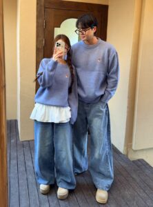 [국내배송]메종키츠네 라운드넥 캐시 니트