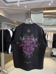 [국내배송]크롬하츠 쉐도우 방패자수로고 티셔츠