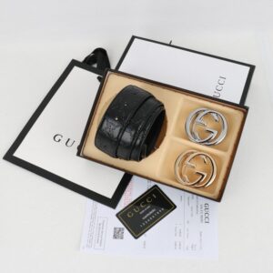 [국내배송]구찌 투버클 컷팅 GG유광패턴 벨트 G001 수입최고급