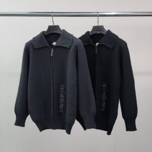 [국내배송]생로랑 로고자수 울 가디건