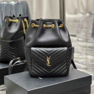 [국내배송]생로랑 조 백팩 램스킨 블랙 금장