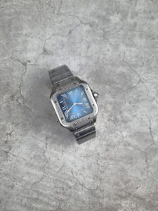 [국내배송]까르띠에 산토스 블루다이얼 다이아 세팅