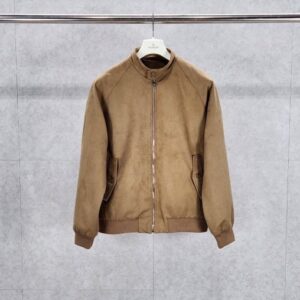 [국내배송]프라다 스웨이드(송아지 가죽) 보머 재킷