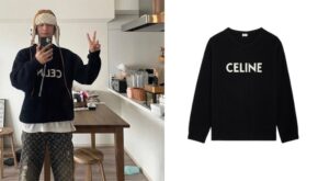 [국내배송]셀린느 리브드 오버사이즈 스웨터(블랙)