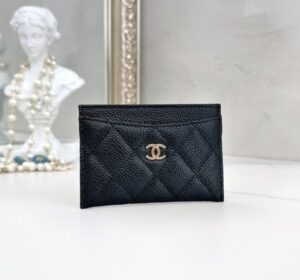 [국내배송]샤넬 클래식 캐비어 카드홀더 블랙 금장 AP0213