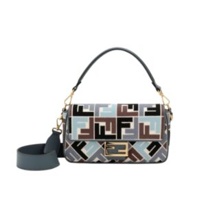 [프리미엄/해외배송]펜디 바게트 백 미디엄 FF(멀티 네이비/자카드)