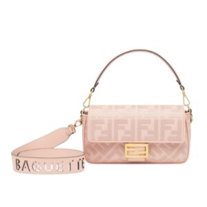 [프리미엄/해외배송]펜디 바게트 백 미디엄 FF 스트랩(핑크/자카드)