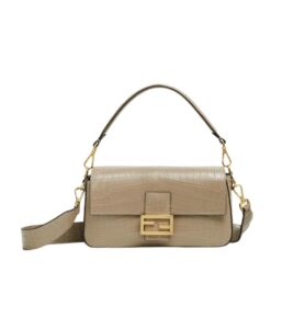 [프리미엄/해외배송]펜디 바게트 백 미디엄 크로커다일(도브 그레이)